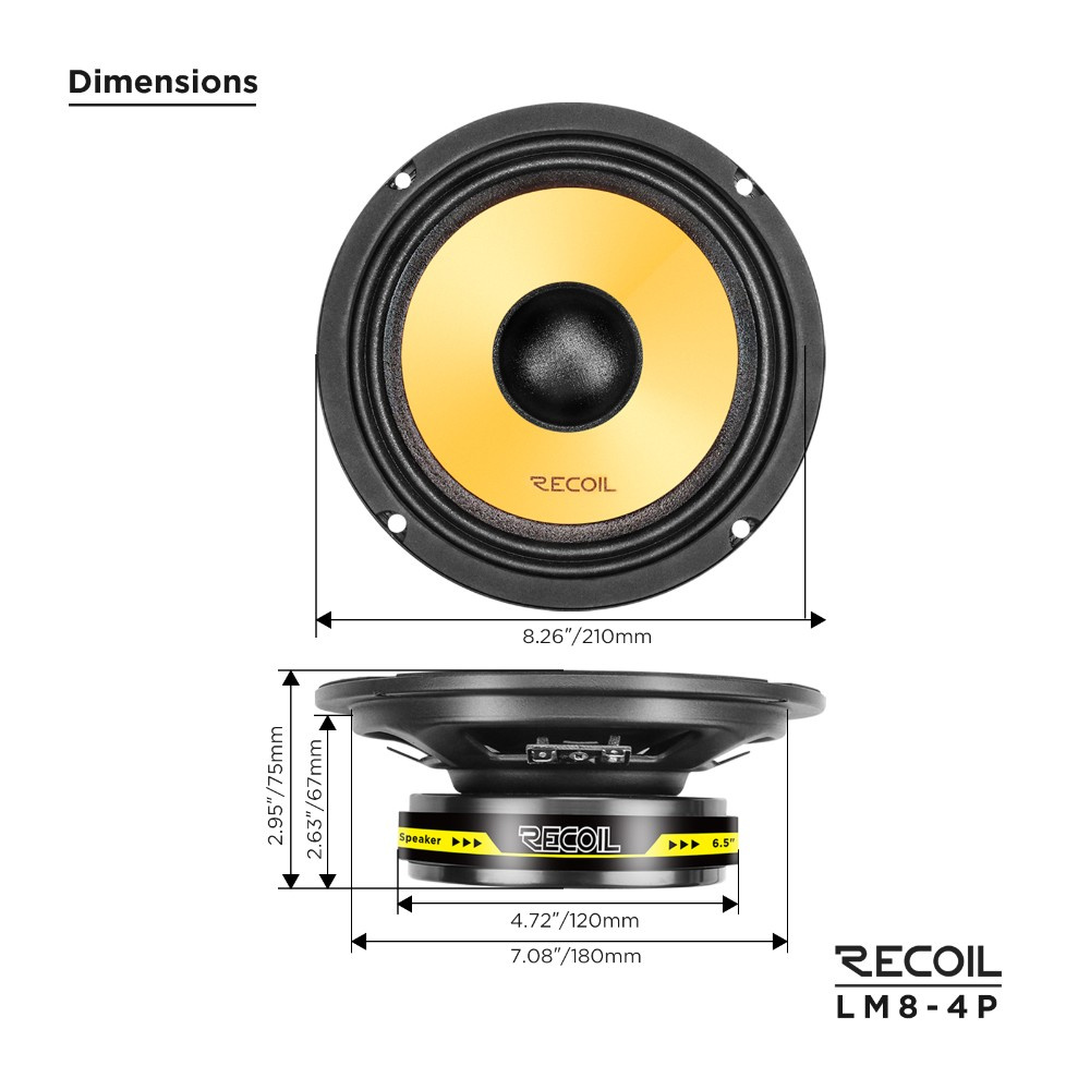 Recoil LM8-4P, slank 8-tommers midbass/mellomtone, par