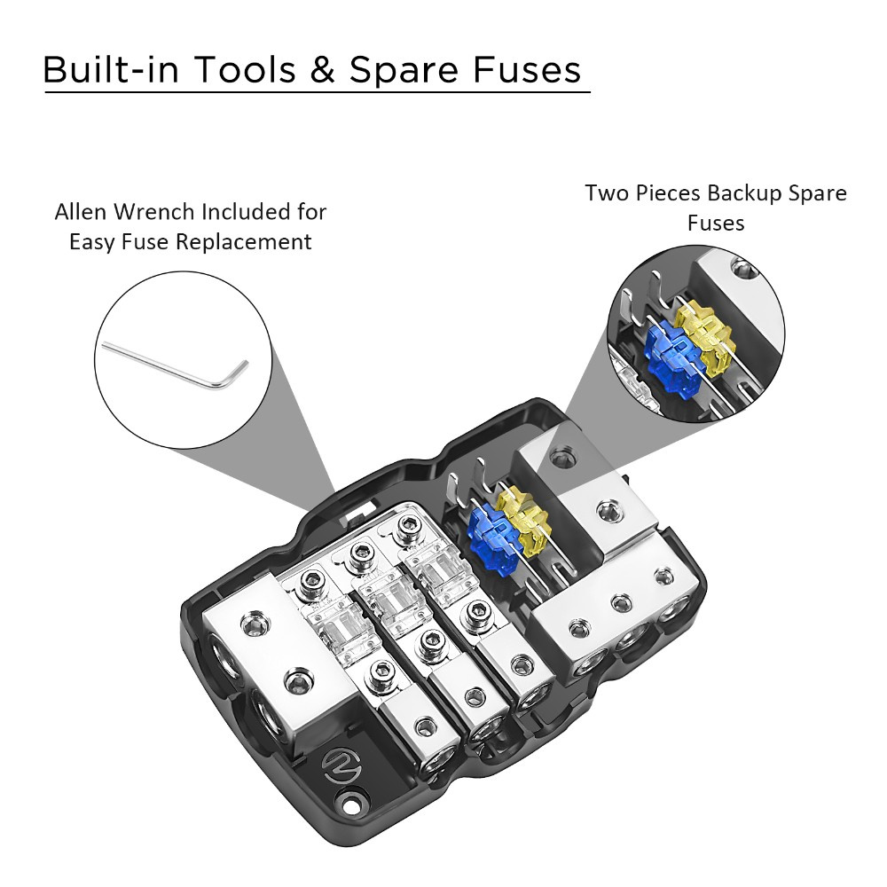 Recoil MPG3 Mini-ANL sikringsholder + jordblokk 2x50mm² til 3x20mm²