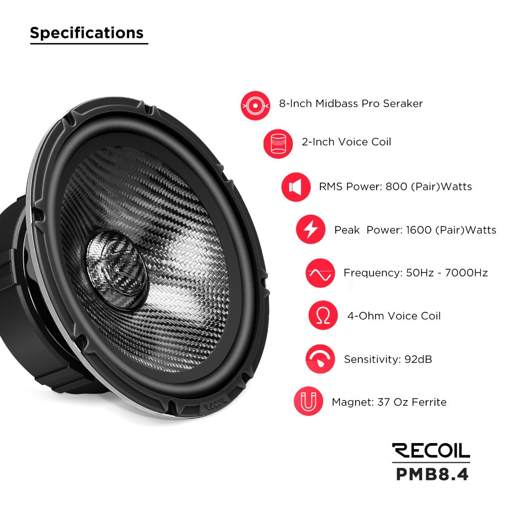 Recoil PMB8.4, 8-tommers midbass/mellomtone, par