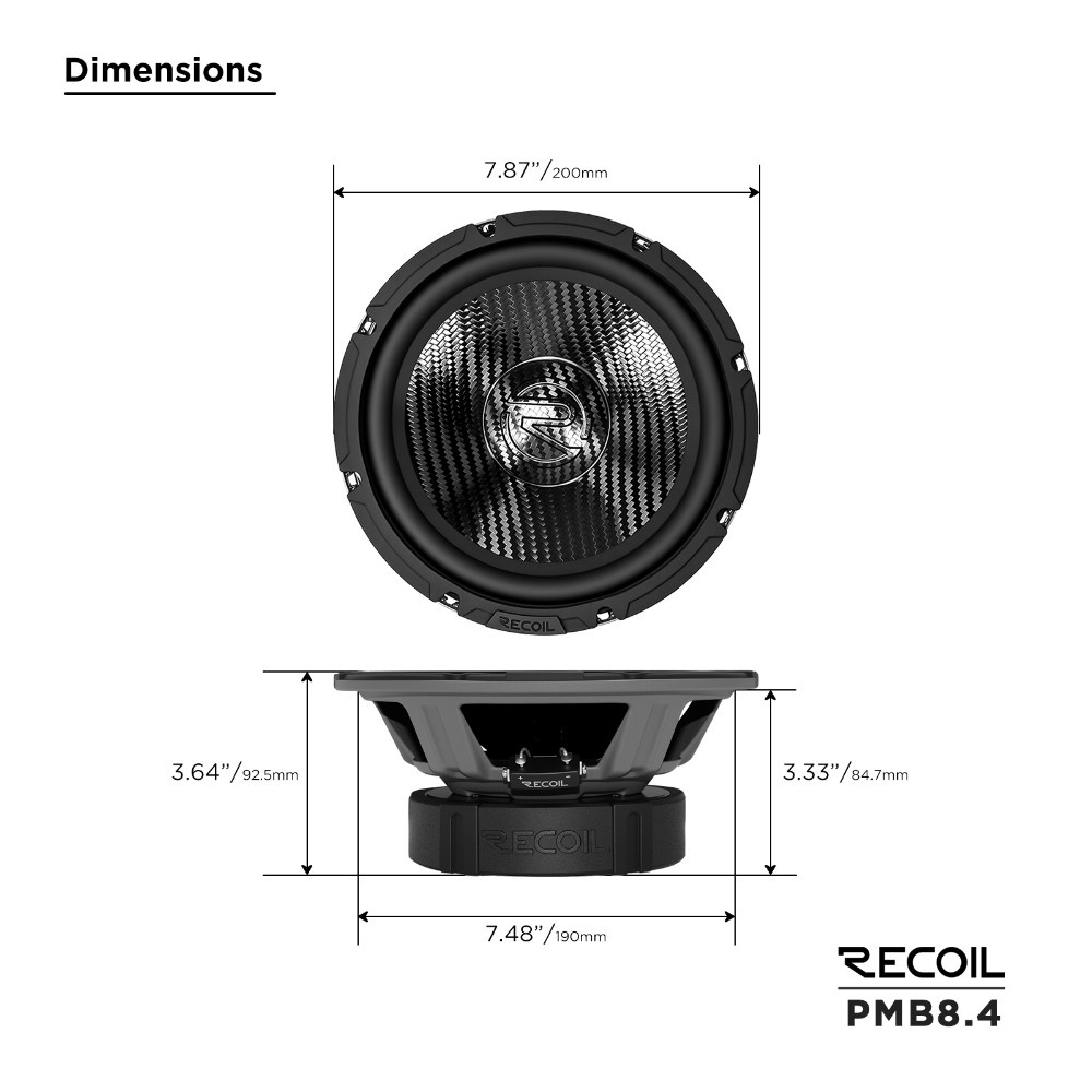 Recoil PMB8.4, 8-tommers midbass/mellomtone, par