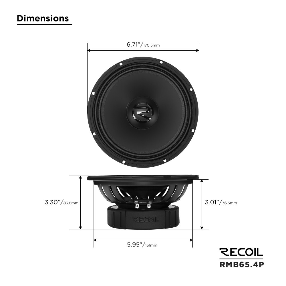 Recoil RMB65-4P, 6,5-tommers midbass/mellomtone, par