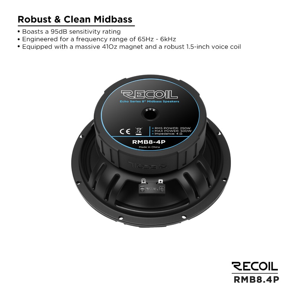 Recoil RMB8-4P, 8-tommers mellomtone/mellombass, par