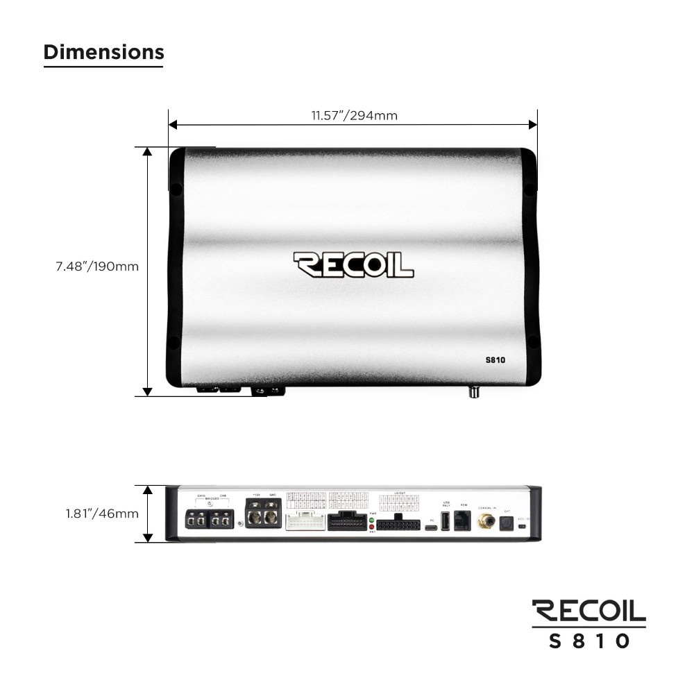 Recoil S810, DSP-forsterker med 10 kanaler