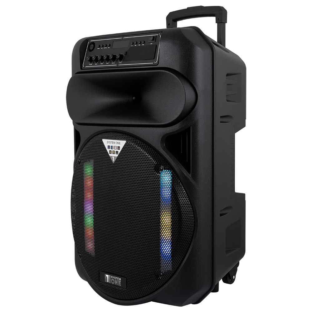 System One PartyBox 15 partyhøyttaler med mikrofon og bluetooth