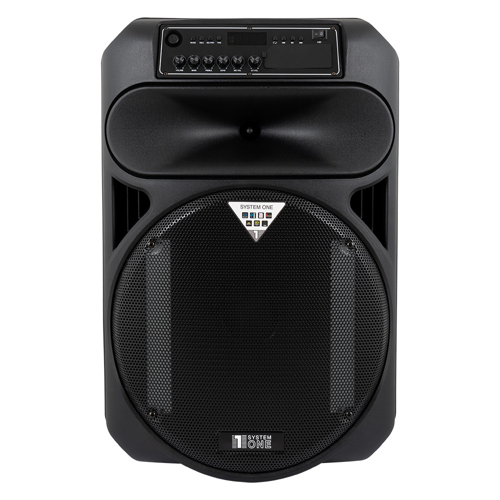 System One PartyBox 15 partyhøyttaler med mikrofon og bluetooth