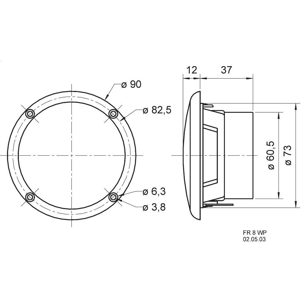 Visaton FR8WP Hvit marinehøyttaler