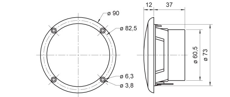 Visaton FR8WP Hvit marinehøyttaler