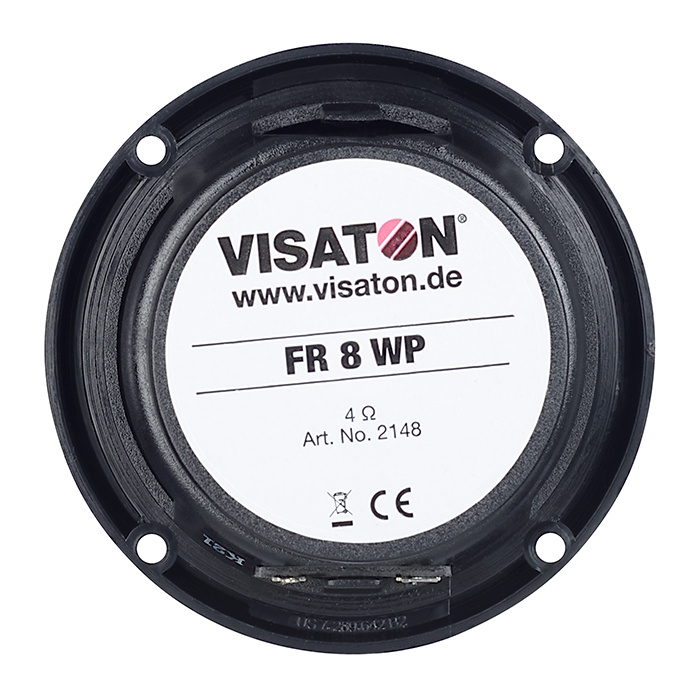 Visaton FR 8 WP, værbestandig 3.3-tommers innfellingshøyttaler, 8 Ohm, svart, stk.