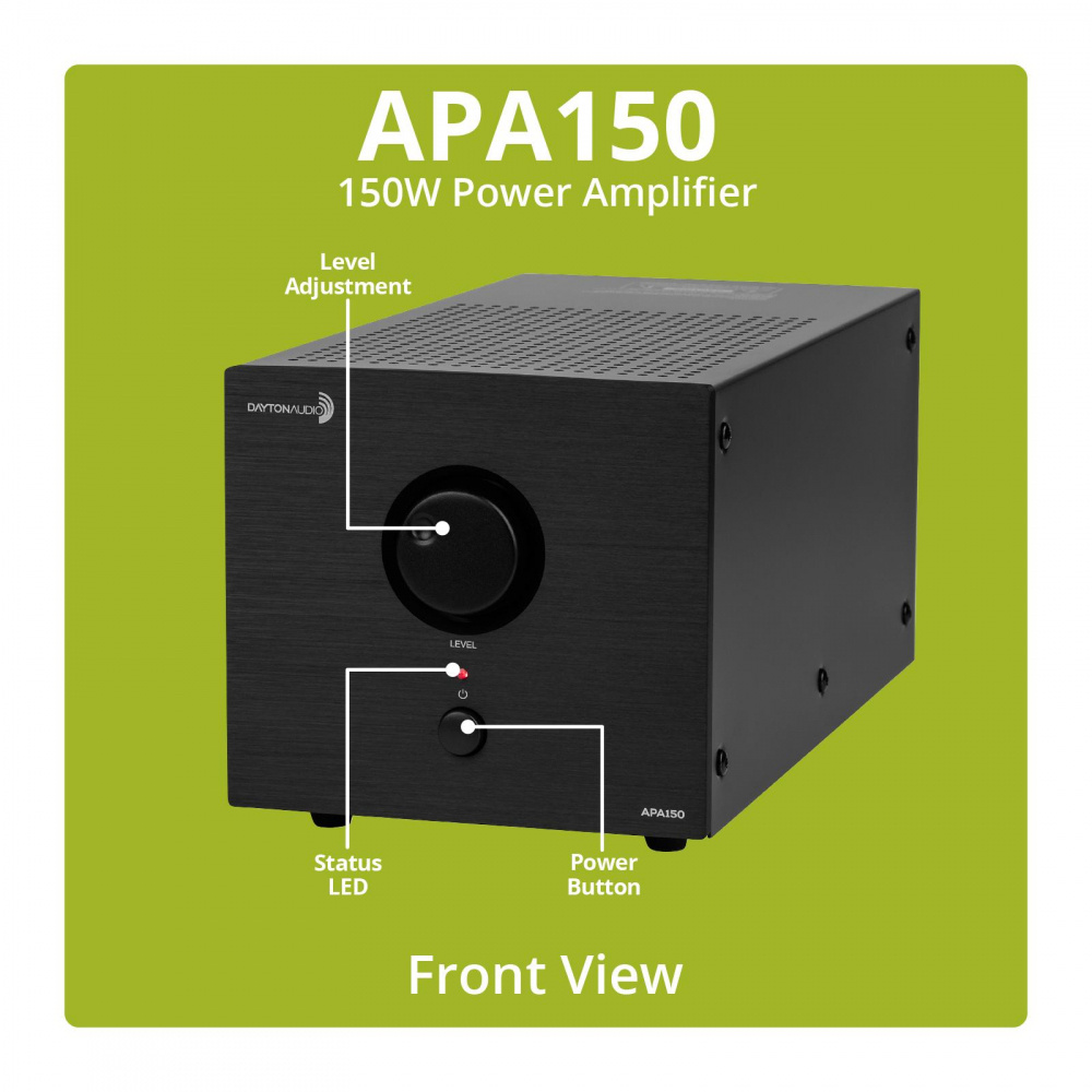Dayton Audio APA150, brobar stereoforsterker på 2x75W