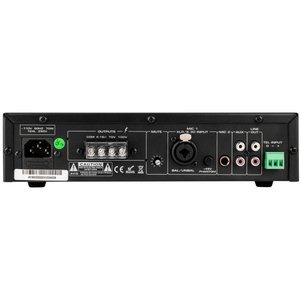 Dayton Audio DA40T, 70/100V-forsterker