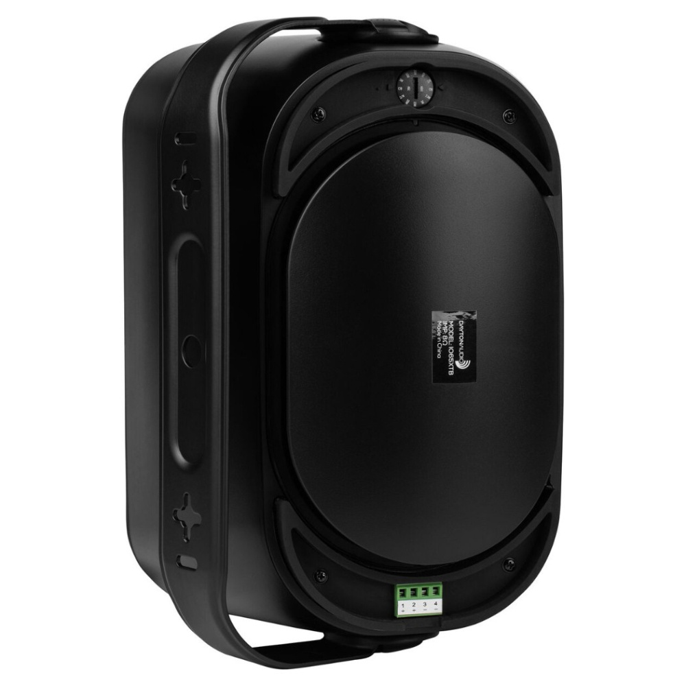 Dayton Audio IO65XTB, 6,5-tommers utendørshøyttaler med 70/100V-støtte, svart par