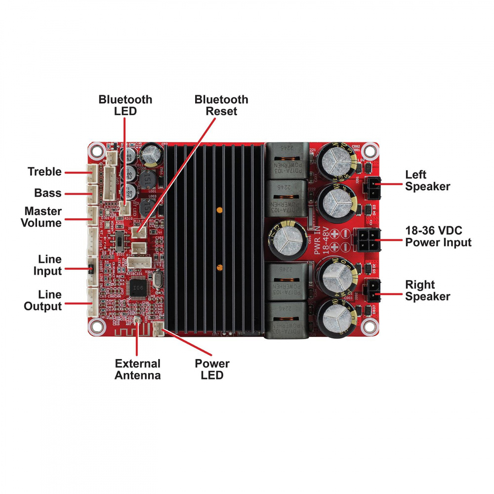 Dayton Audio KAB-2150, 2x150W förstärkarkort med Bluetooth