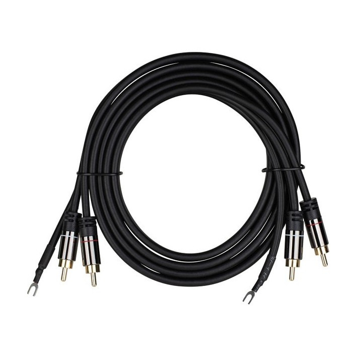 Audtek DMCG6, platespillerkabel med jordleder 1.8 meter