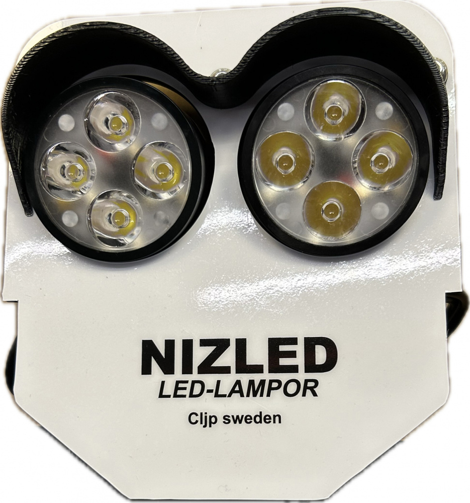 Dubbelljus 80w Husqvarna 2/4-takt 2024-, vit dekal, varmvit, 2xE405K NIZLED