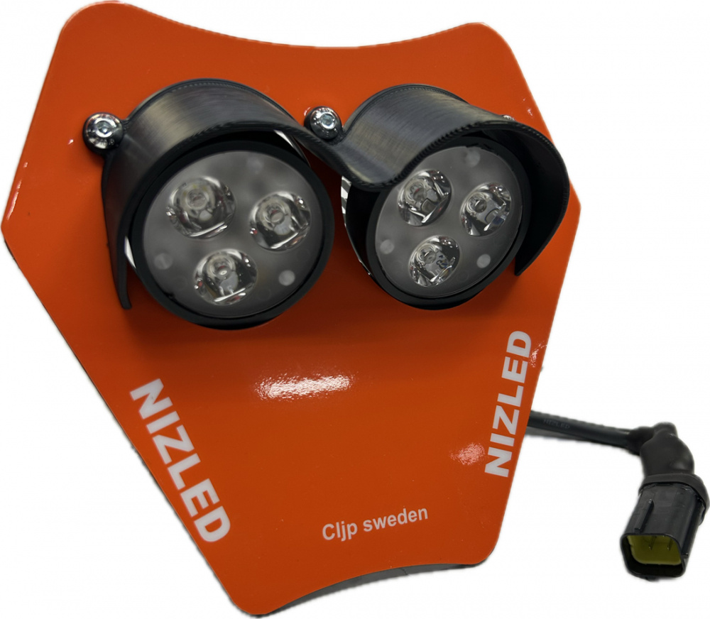 Dubbelljus 60w KTM 2024-, orange dekal, varmvit, 2xE305k NIZLED