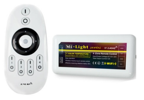 NIZLED Fjernkontroll og styringsboks/dimmer for LED-tape hvit 12 volt