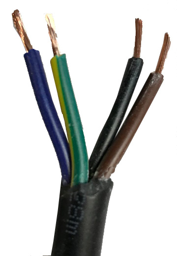 Strømkabel 4x0,75mm² svart, for ledlamper