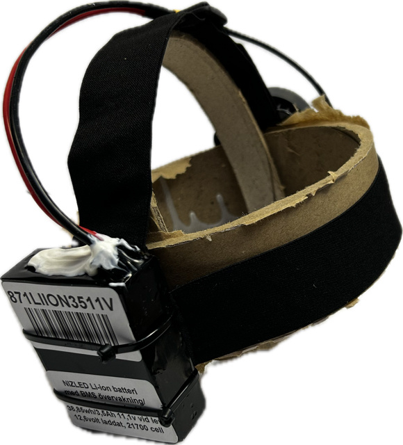 Pannbands-kit 1x30w kallvit med depåknapp på lampan LED li-ion 3,5 Ah