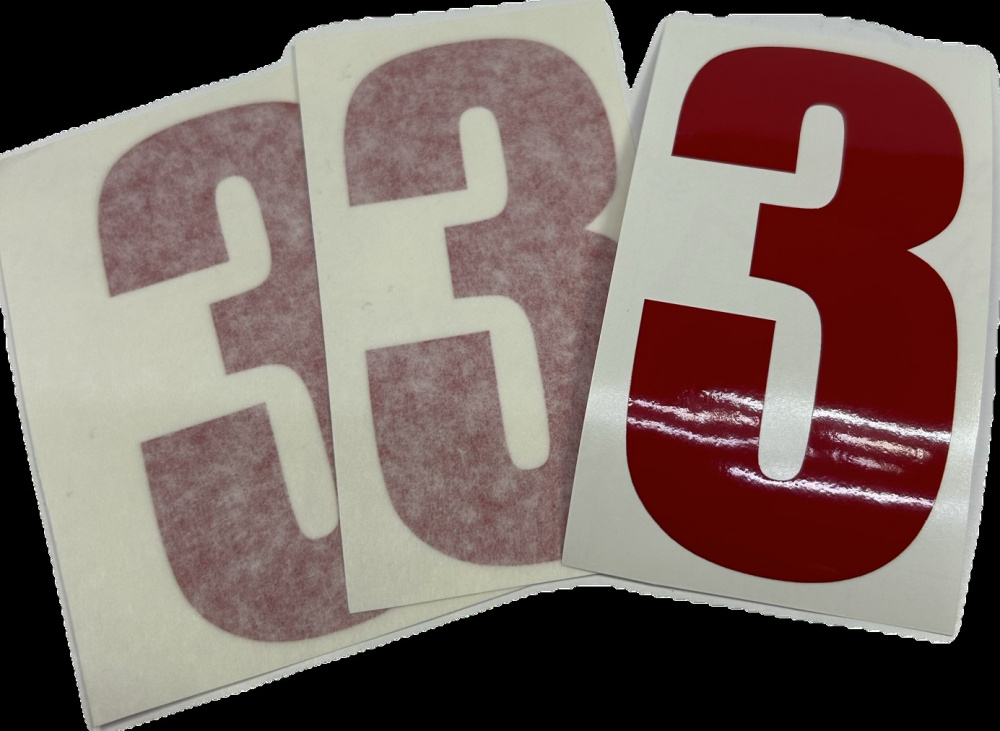 Nizled siffer dekal röd 3 10x5cm