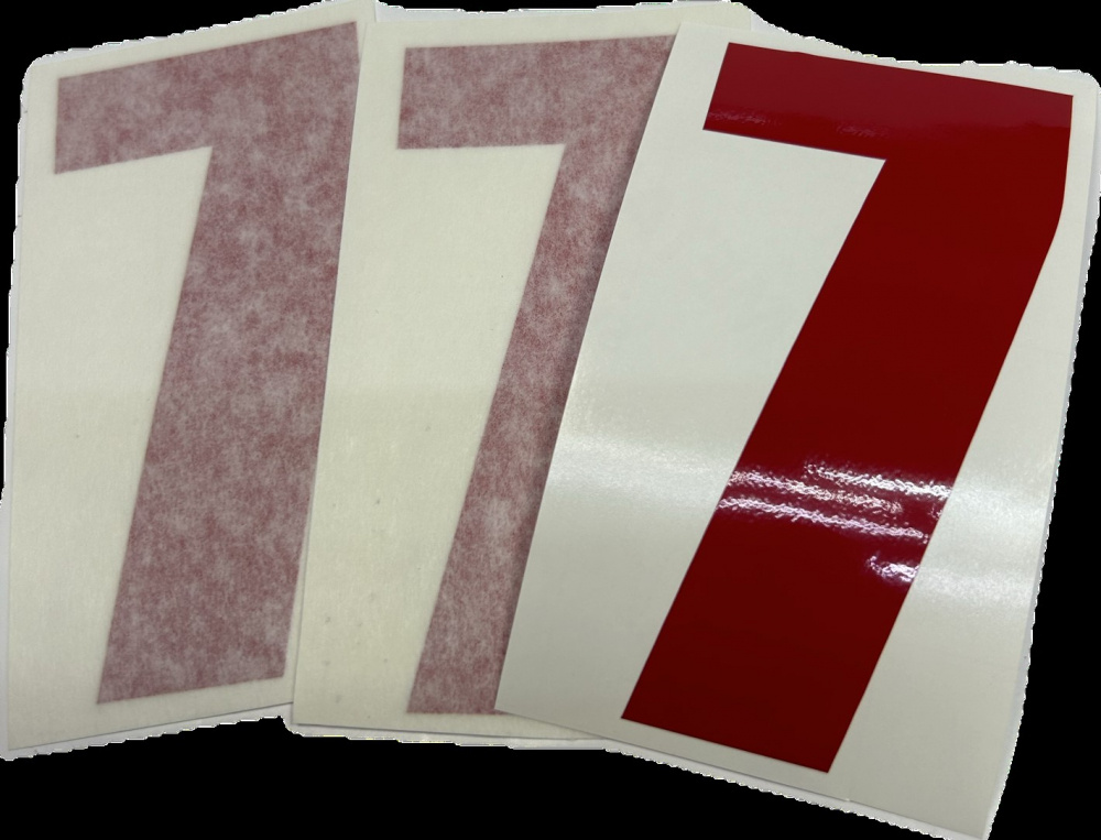 Nizled siffer dekal röd 7 10x5cm