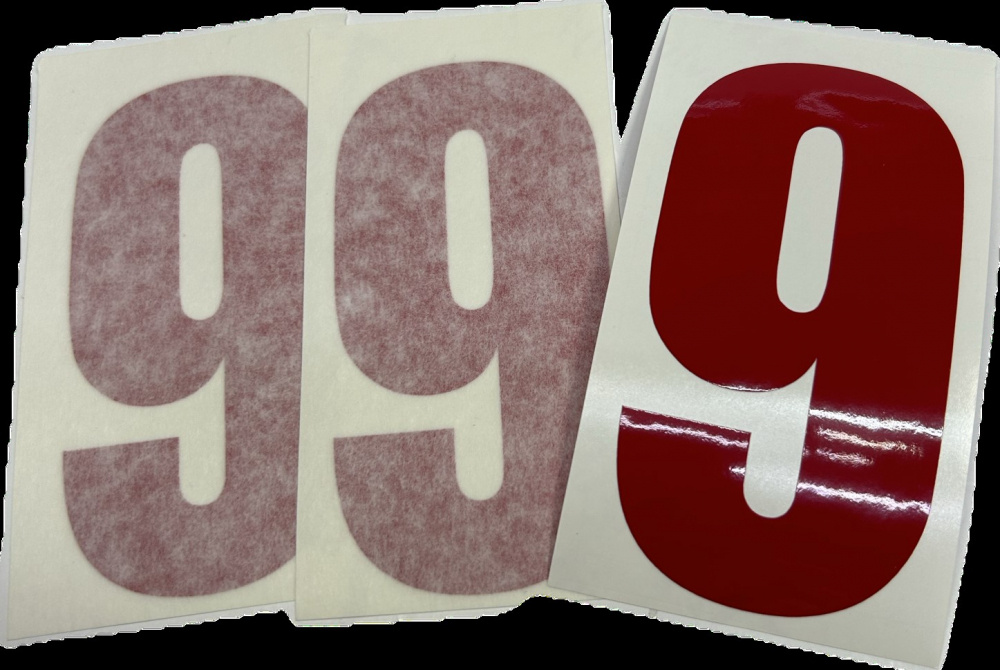 Nizled siffer dekal röd 9 10x5cm