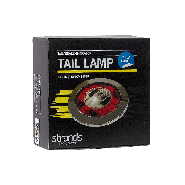 Strands Red Eye Baklykt Bak/Brems/Blinklys, 24 LED 10-30V. 2,5M Kabel.