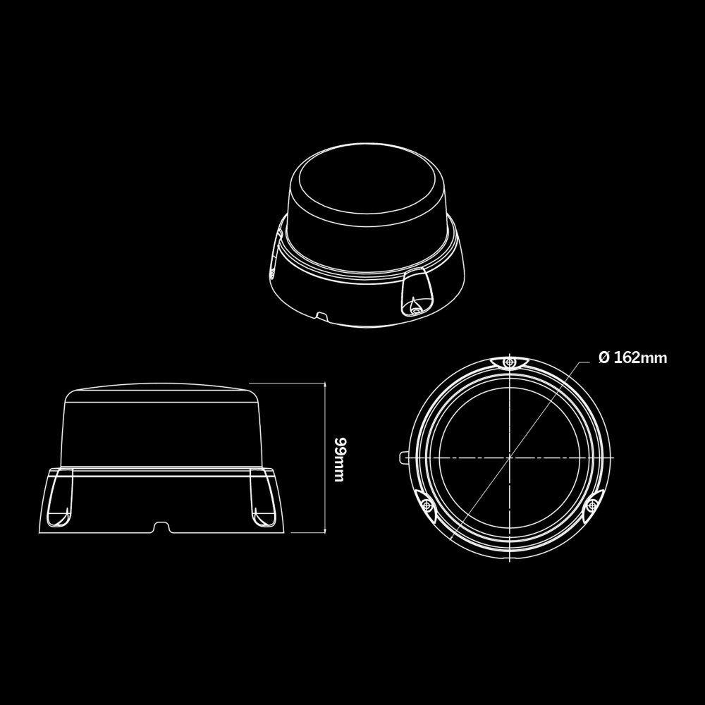 Strands Freedom Lighthouse XL Roterende Varsellys Orange Linse