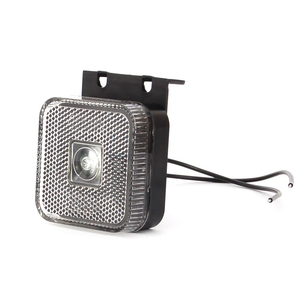 Strands posisjonslys hvit LED 12-24V, inkl. vinkelfeste E-merket