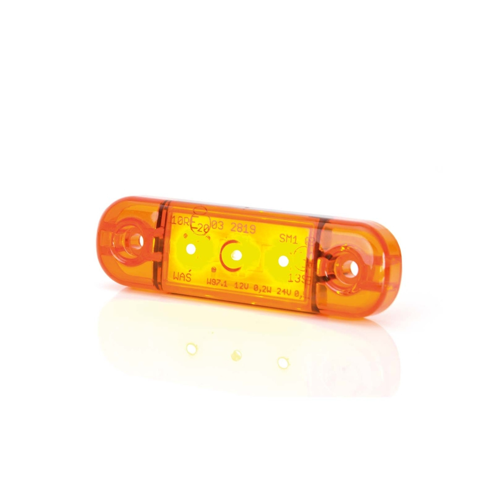 Strands Sidomarkering Slim Orange 3 LED,9-36V Ip68. E-merket.