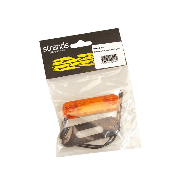 Strands Sidomarkering Slim Orange 3 LED,9-36V Ip68. E-merket.