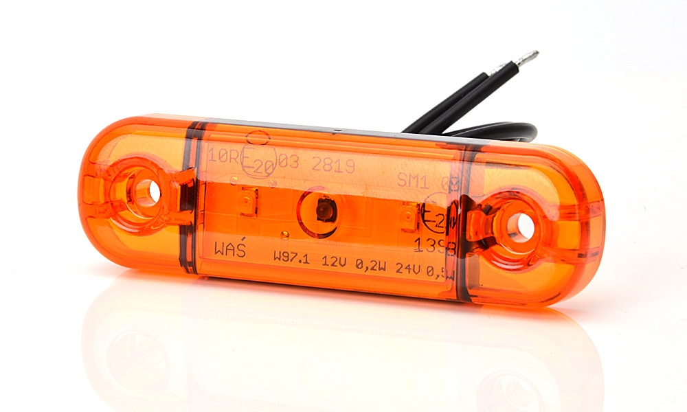 Strands Sidomarkering Slim Orange 3 LED,9-36V Ip68. E-merket.