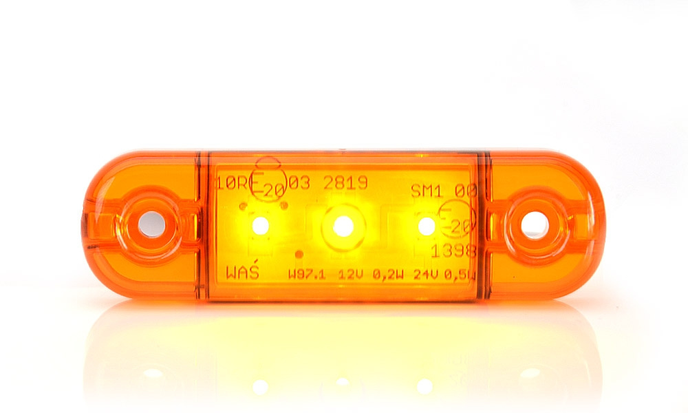 Strands Sidomarkering Slim Orange 3 LED,9-36V Ip68. E-merket.