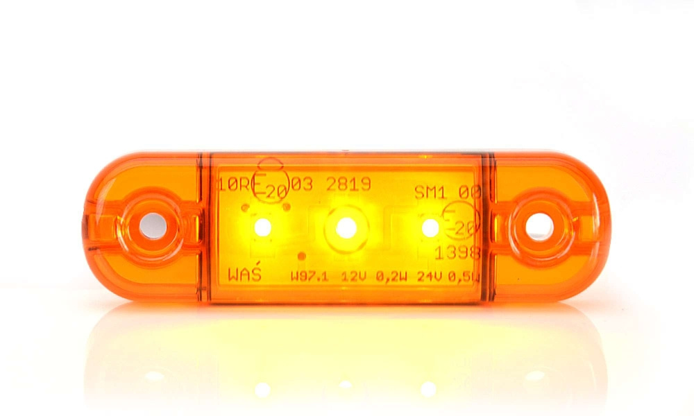 Strands Sidomarkering Slim Orange 3 LED,9-36V Ip68. E-merket.