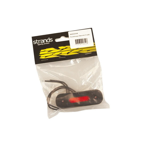 Strands posisjonslys Rødt Slim 12 LED, 9-36V IP68. E-merket.