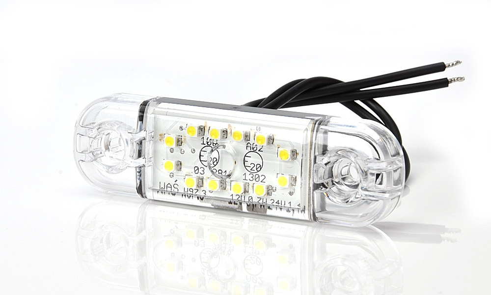 Strands Positionslys Vit Slim 12 LED, 9-36V IP68. E-merket.