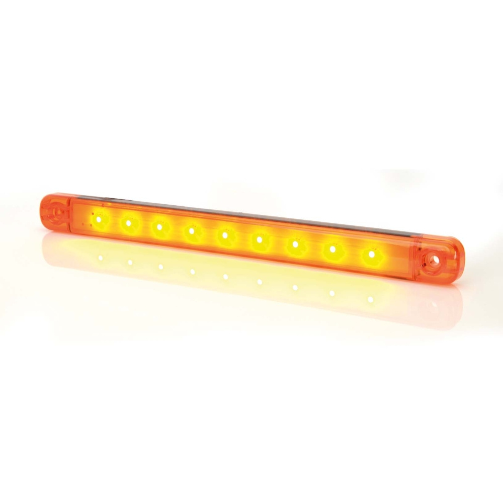 Strands Sidomarkering Orange Slim 9 LED,9-36V IP68. E-merket.