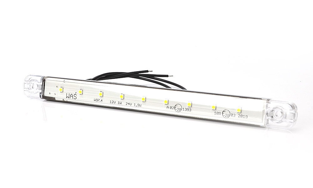 Strands Positionslys Vit Slim 9 LED, 9-36V IP68. E-merket.