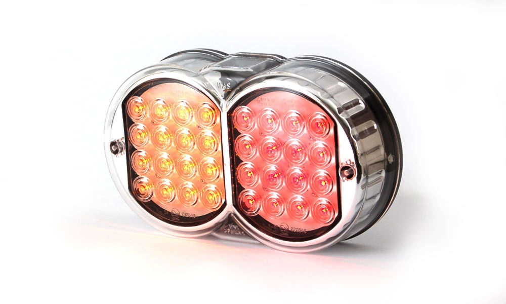 Strands Rundx2 LED 3 Kamre 12-24V, L:208 H:121 D:57Mm Festebolt M8