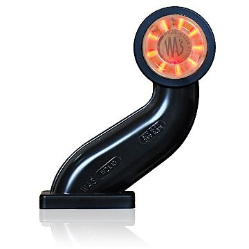 Strands Gummiarm Hvit/Rød LED Venstre, Klarglass. E-merket 12-24V