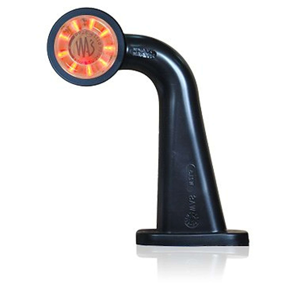 Strands Gummiarm Høyre, Hvit/Rød LED Klarglass. E-merket 12-24V