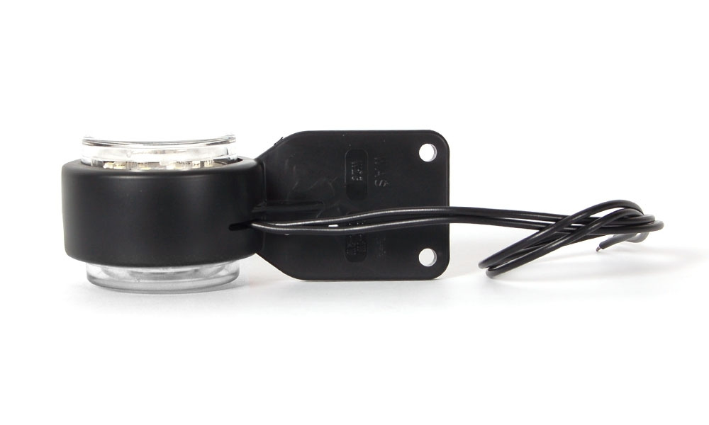 Strands Gummiarm Hvit/Rød LED M. Flatt, Klarglass. E-merket 12-24V