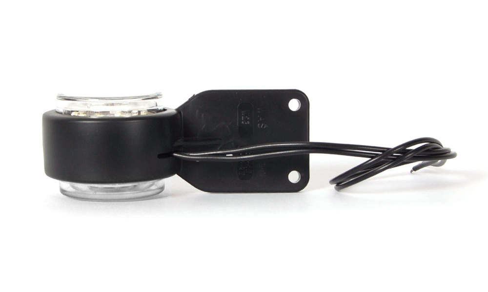 Strands Gummiarm Hvit/Rød LED M. Flatt, Klarglass. E-merket 12-24V