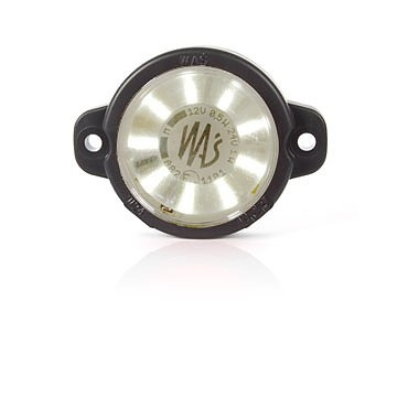 Strands posisjonslys hvitt rundt, klarglass. 12-24V