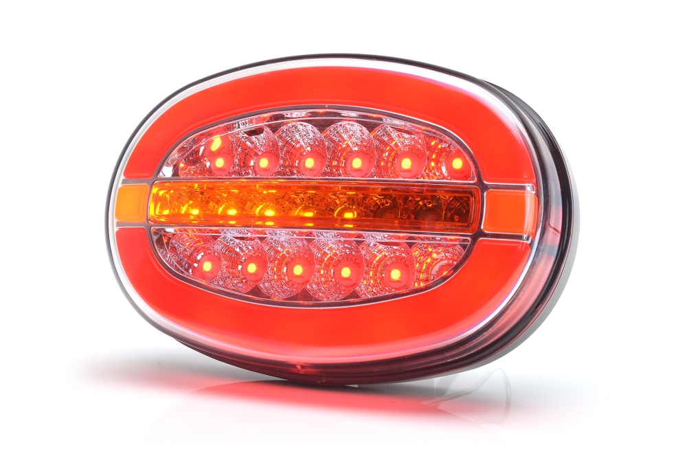 Strands 3 Funk. Baklys Universal Oval, Dyn. Blinklys