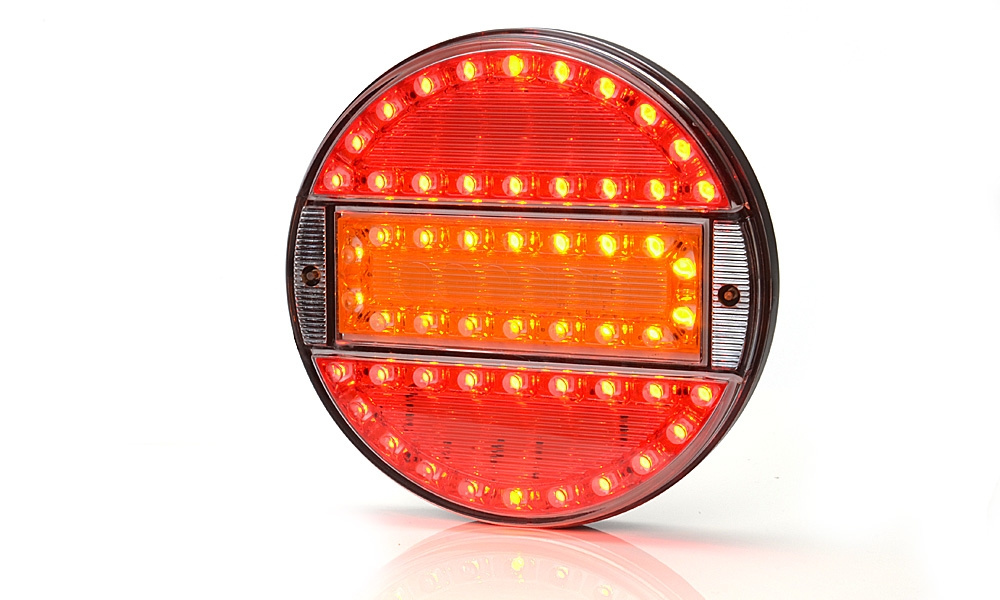 Strands Rund LED 3 Kamre 12-24V,142Mm Diameter Farget Linse