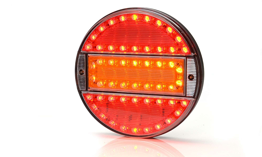 Strands Rund LED 3 Kamre 12-24V,142Mm Diameter Farget Linse