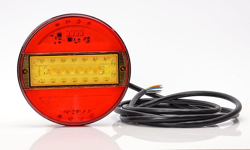 Strands Rund LED 5 Kamre 12-24V, 142 mm Diameter Farget Linse