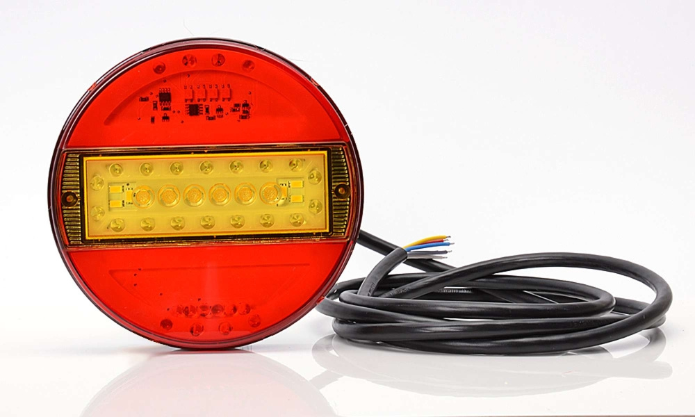 Strands Rund LED 5 Kamre 12-24V, 142 mm Diameter Farget Linse