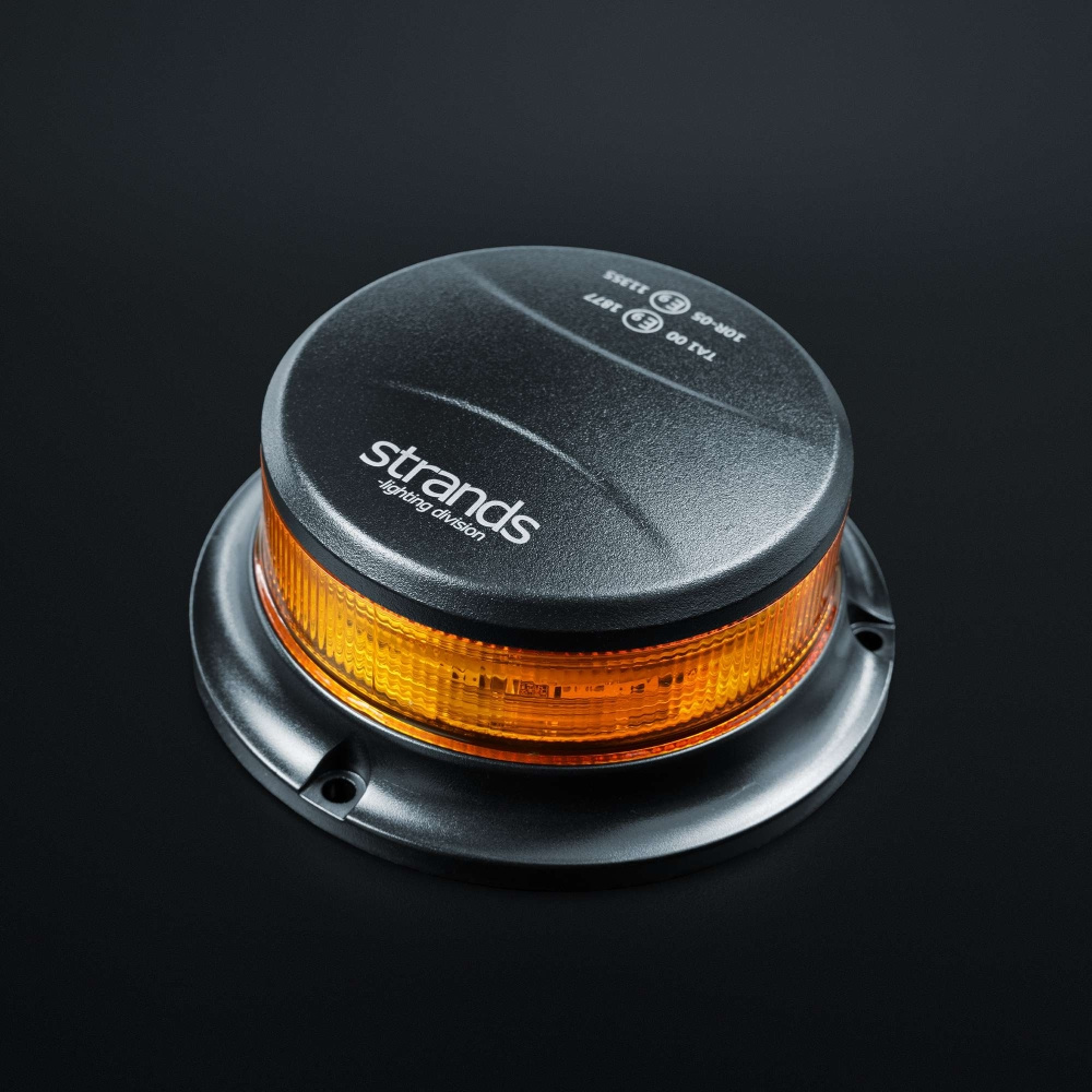 Strands roterende varsellampe Slim LED oransje