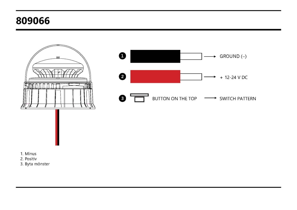 Strands roterende varsellampe LED planmontering
